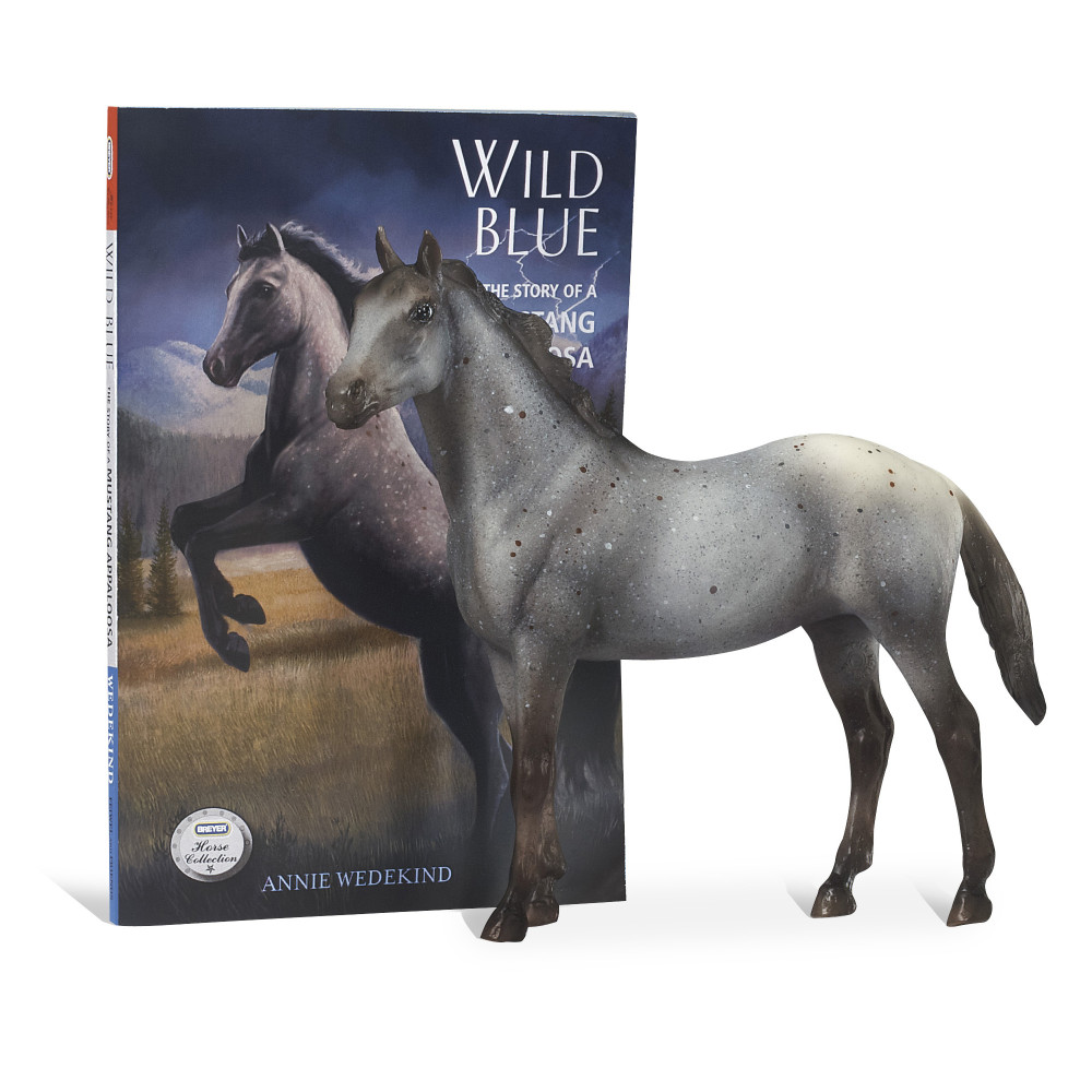 Breyer+C3 Horse Figurine and Book Set, Wild Blue