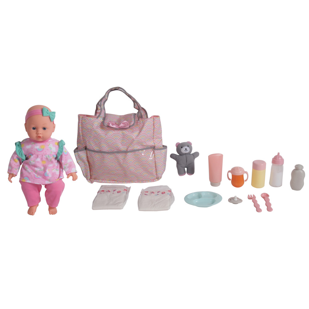 14" Baby Doll with Diaper Bag Set