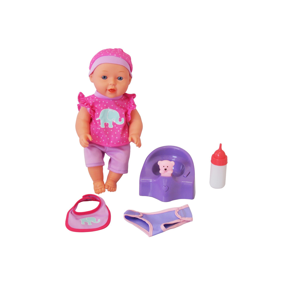 12" Baby Doll with Musical Potty In Pink