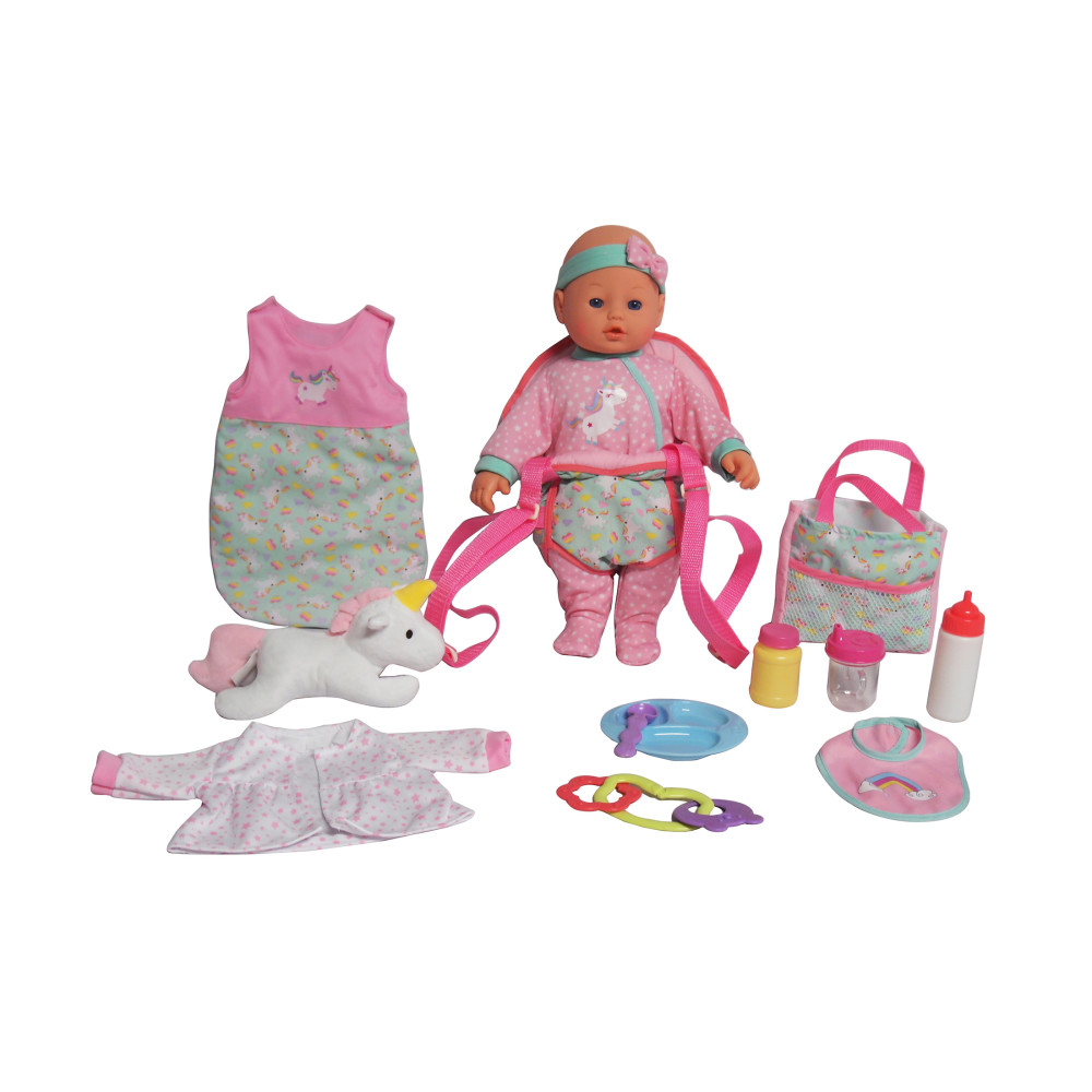 16" Baby Doll Travelling Set In Pink