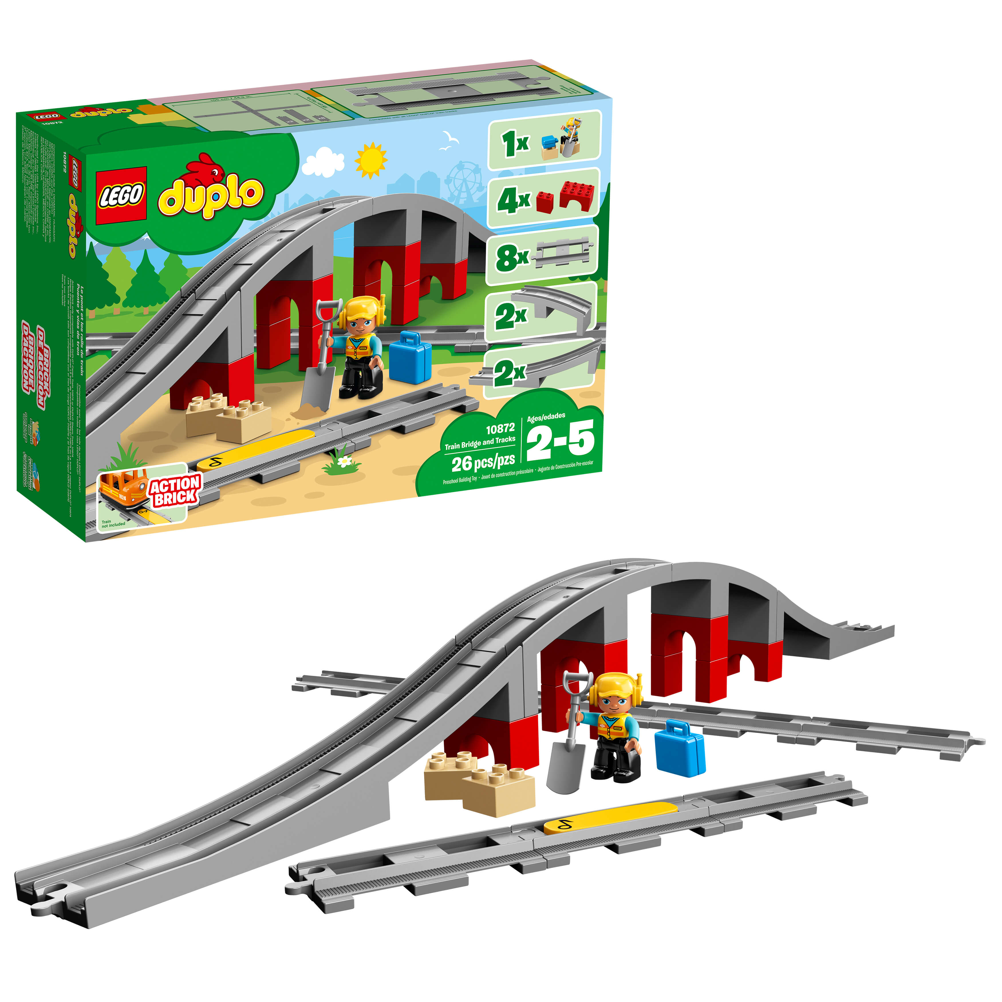 LEGO®  DUPLO® Train Bridge and Tracks 10872 Building Blocks (26 Piece)