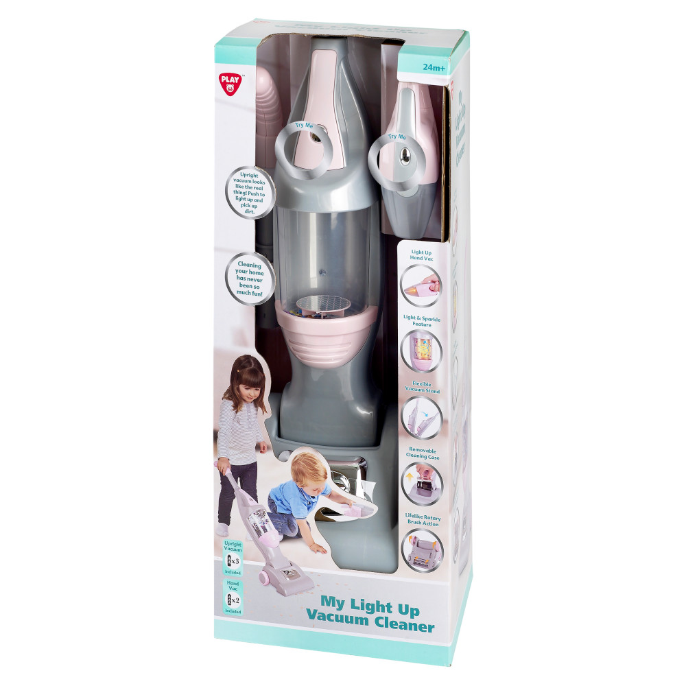 PlayGo My Light-up Vacuum Cleaner Playset with Light Up Hand Vac - Pink and Grey