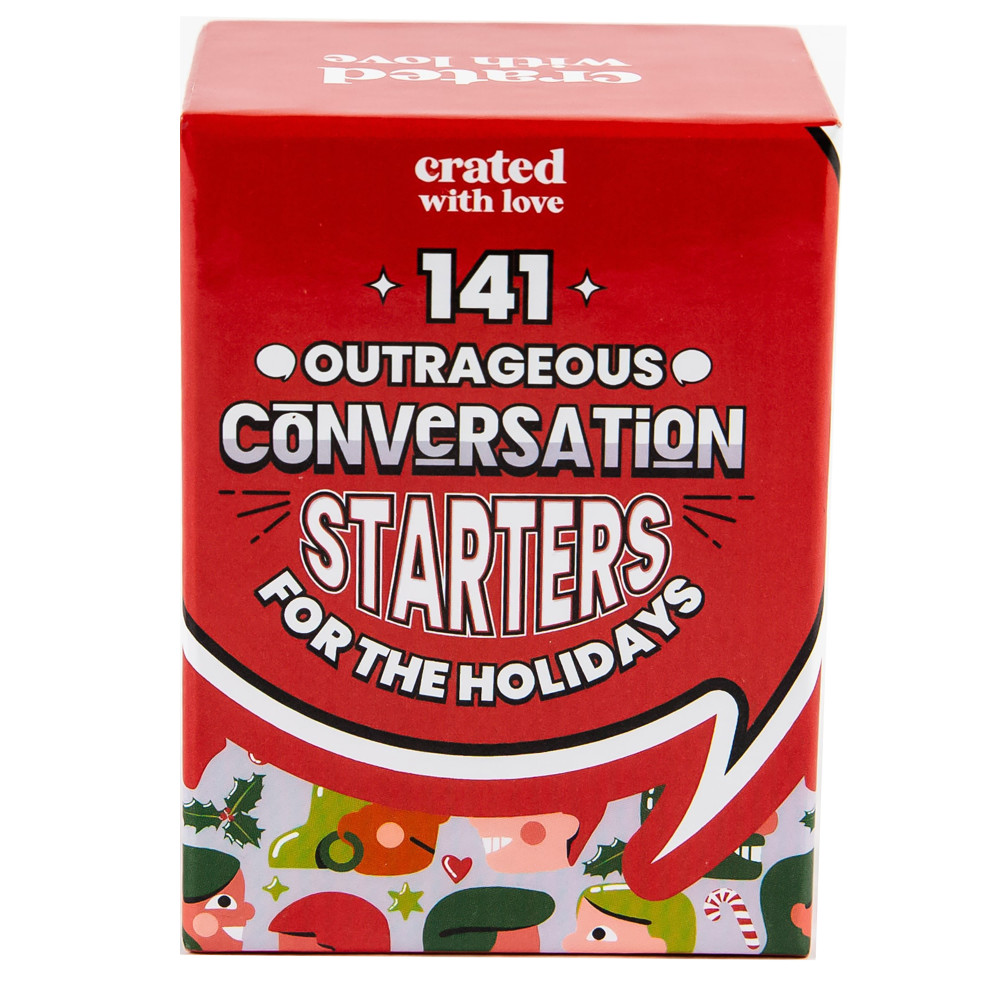 Crated With Love: 141 Outrageous Conversation Starters For the Holidays - Family Game Night, Funny Questions, Ages 8+