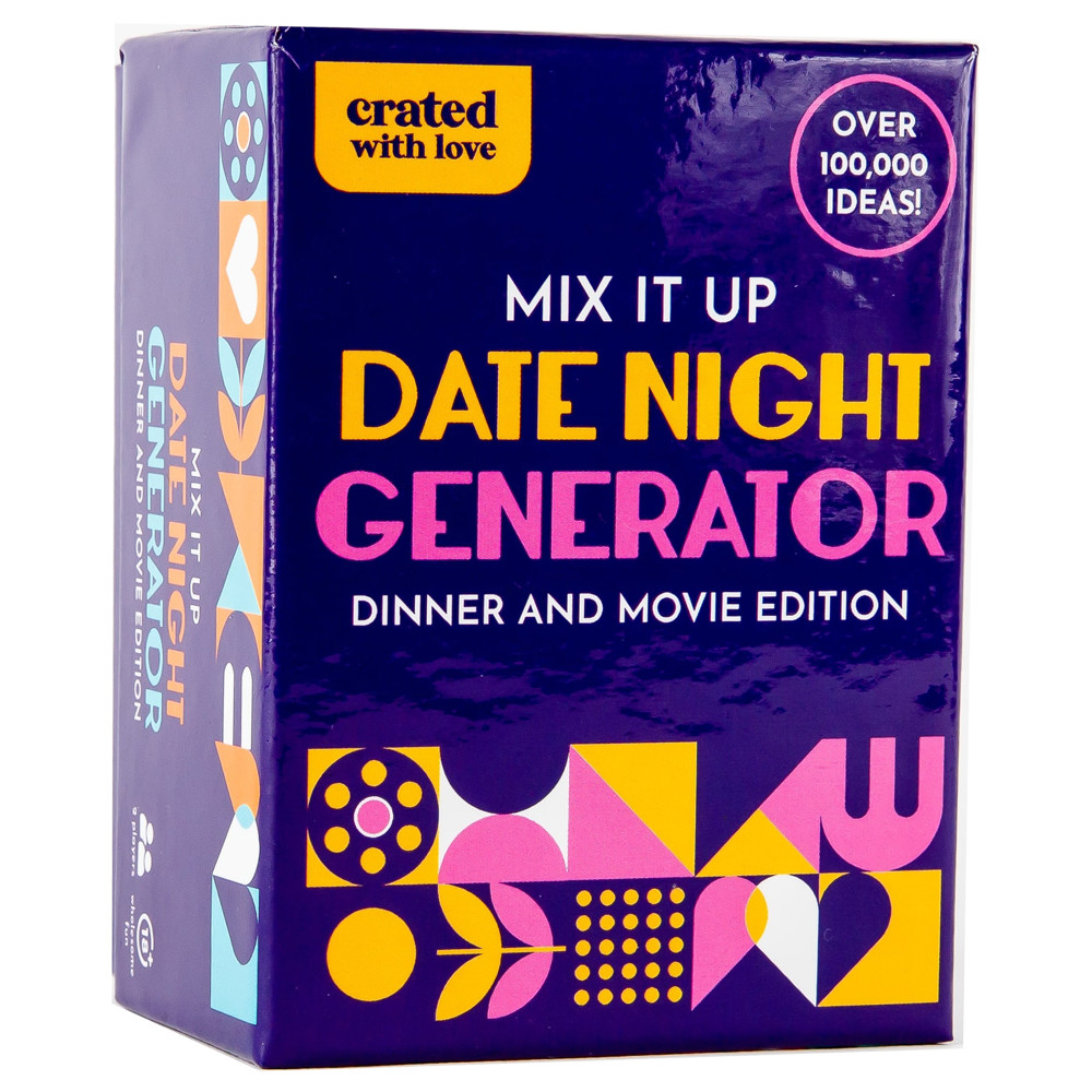 Crated With Love: Mix It Up Date Night Generator - Dinner & Movie Edition, Date Night Cards For Couples & Partners