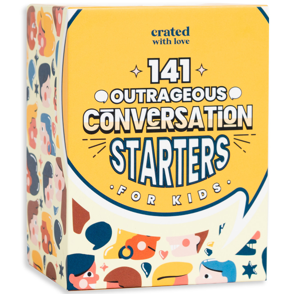 Crated With Love: 141 Outrageous Conversation Starters For Kids - Funny Thought Provoking Topic/Question Cards, Family