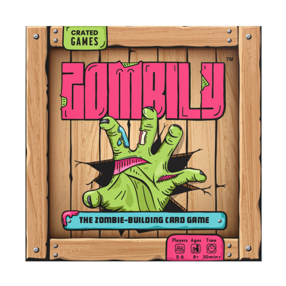 Crated Games: Zombily: The Zombie Building Card Game - Post-Apocalyptic Family Game Night, 2-6 Players, Ages 8+