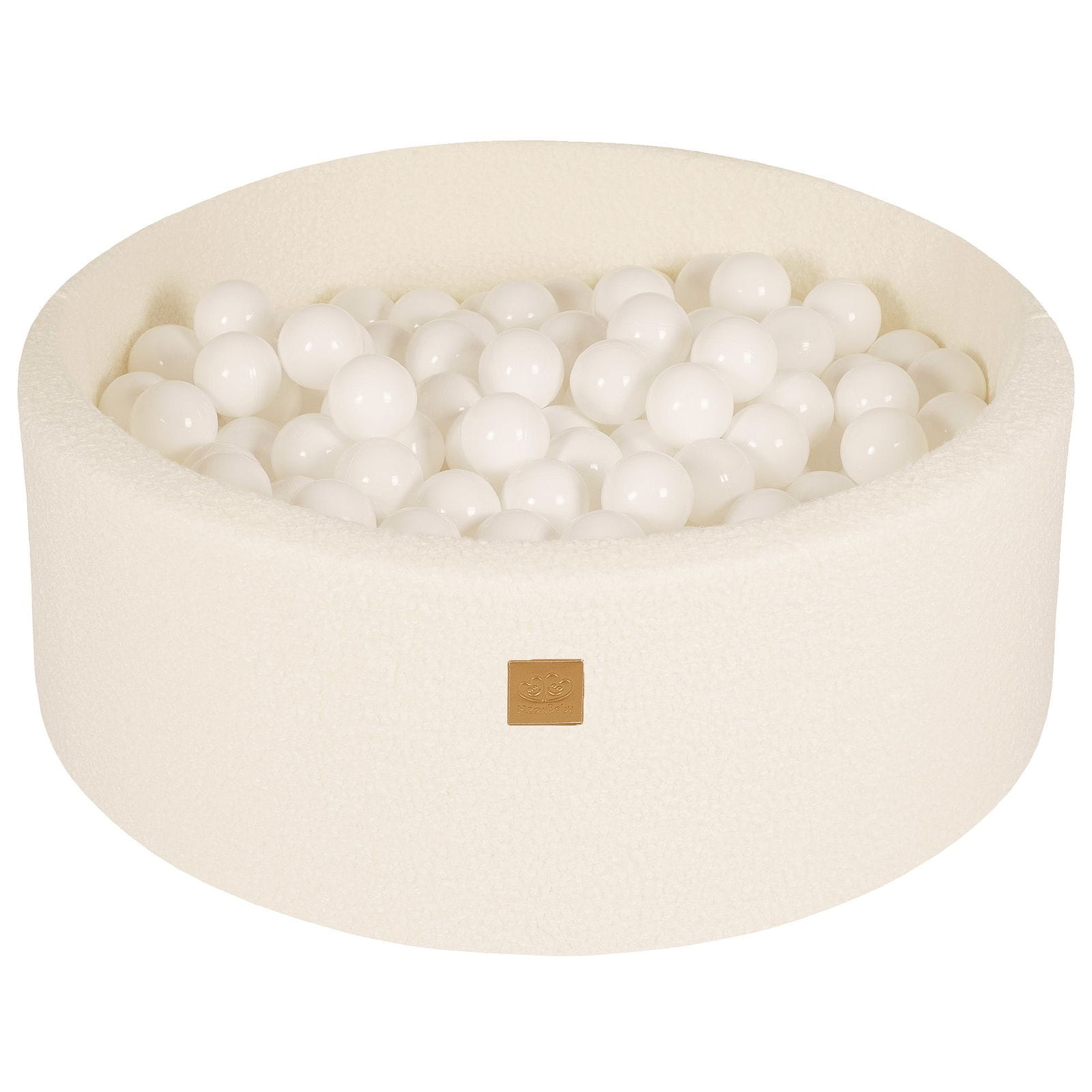 MEOW BABY Ball Pit with 200 Balls 2.75in Included for Toddlers - Baby Soft Foam Round Playpen, Boucle, White