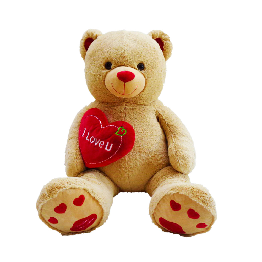Pioupiou Jumbo 48" Plush Teddy Bear Stuffed Animal w/ "I Love You" Heart (Birthdays, Valentines Day, Engagements, Special Gifts, Mother's Day, Sweetests Day)