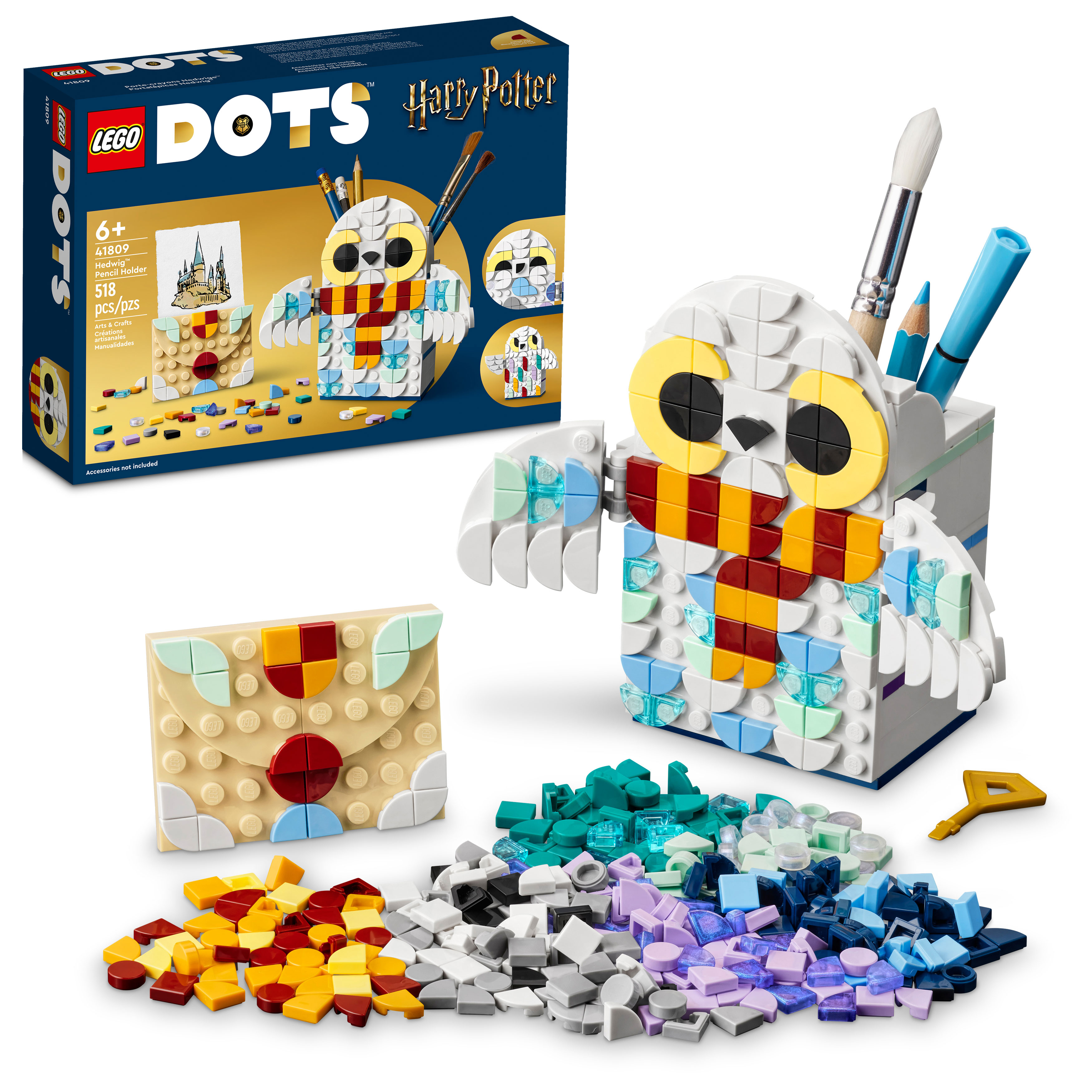 LEGO®  DOTS Hedwig® Pencil Holder 41809 DIY Craft Kit (518 Pieces)