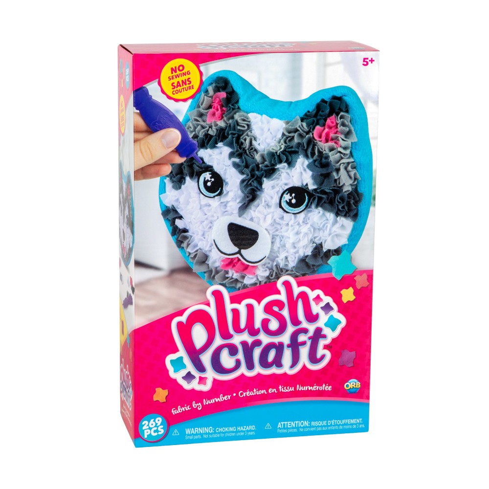 PlushCraft Craft by Numbers Fabric Pillow Kit - Husky