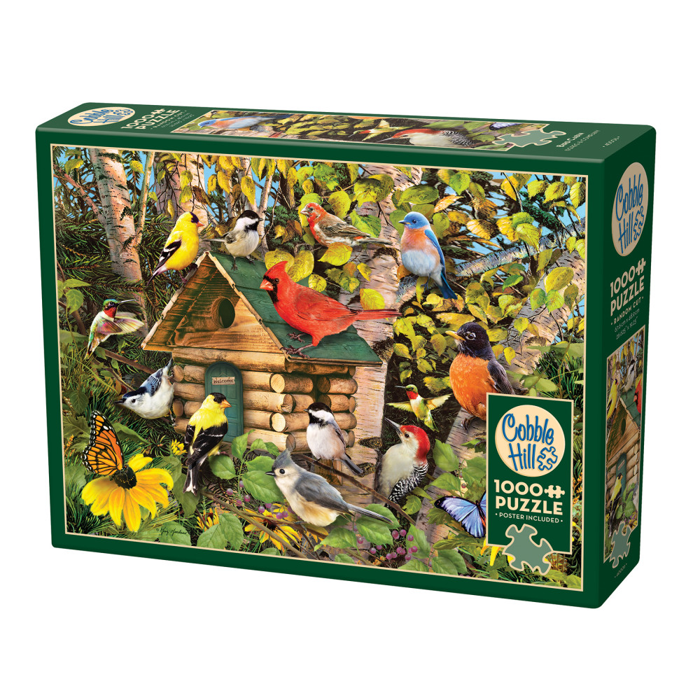Cobble Hill 1000 Piece Puzzle: Bird Cabin - Reference Poster Included, High Quality Jigsaw, Earth Friendly Materials
