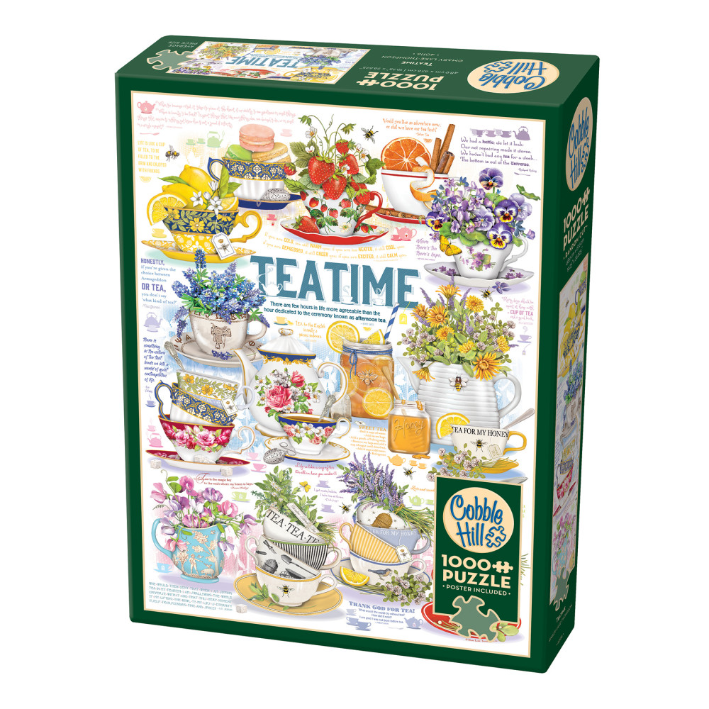 Cobble Hill 1000 Piece Puzzle: Tea Time - Reference Poster Included, High Quality Jigsaw, Earth Friendly Materials