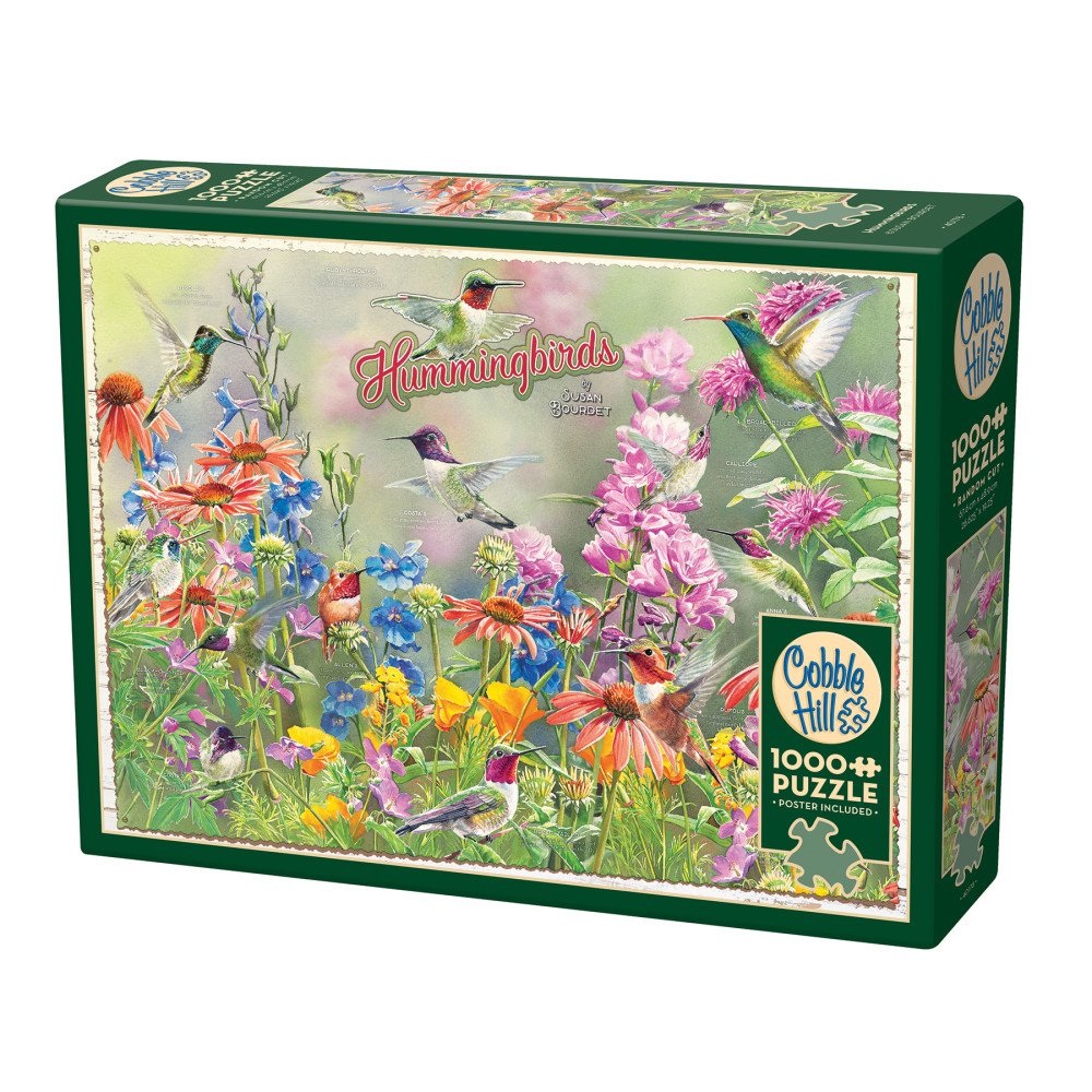 Cobble Hill 1000 Piece Puzzle: Hummingbirds - Reference Poster Included, High Quality Jigsaw, Earth Friendly Materials