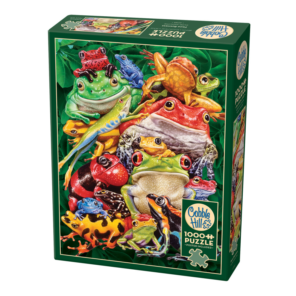 Cobble Hill 1000 Piece Puzzle: Frog Business - Reference Poster Included, High Quality Jigsaw, Earth Friendly Materials