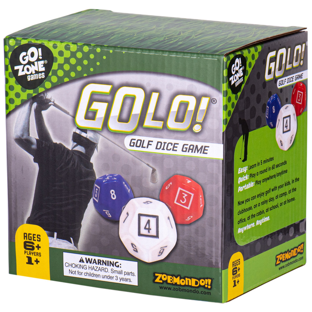 GoLo Golf Dice Game by Zobmondo!! For families and kids. Award winning fun game for home or travel! Ages 6 years and up.