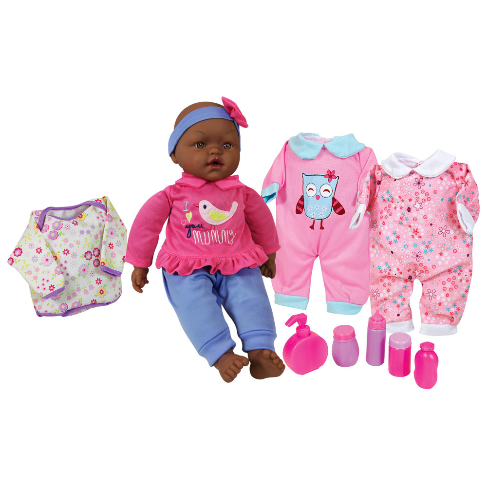 Lissi 15 Inch African American Baby Doll Set w/ Clothes & Accessories