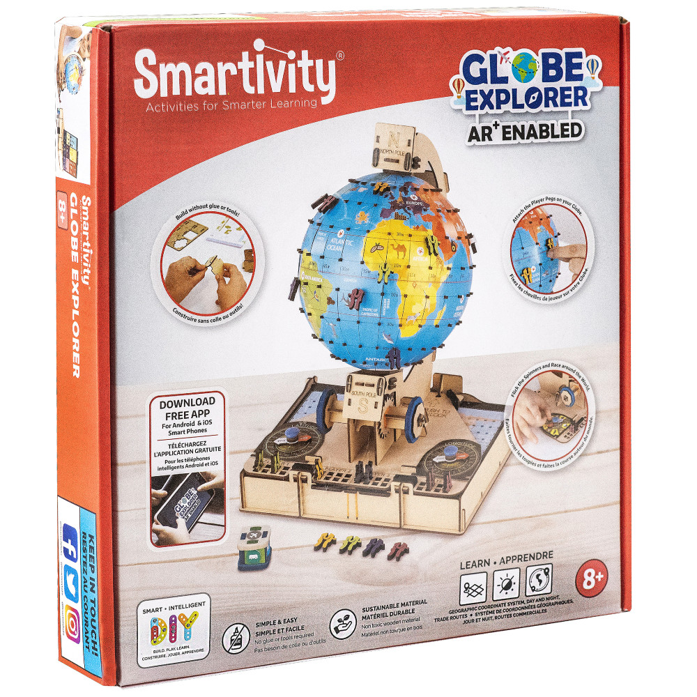 Smartivity Globe Explorer Wooden Model Engineering STEM Learning Toy for Kids Ages 8 and Up