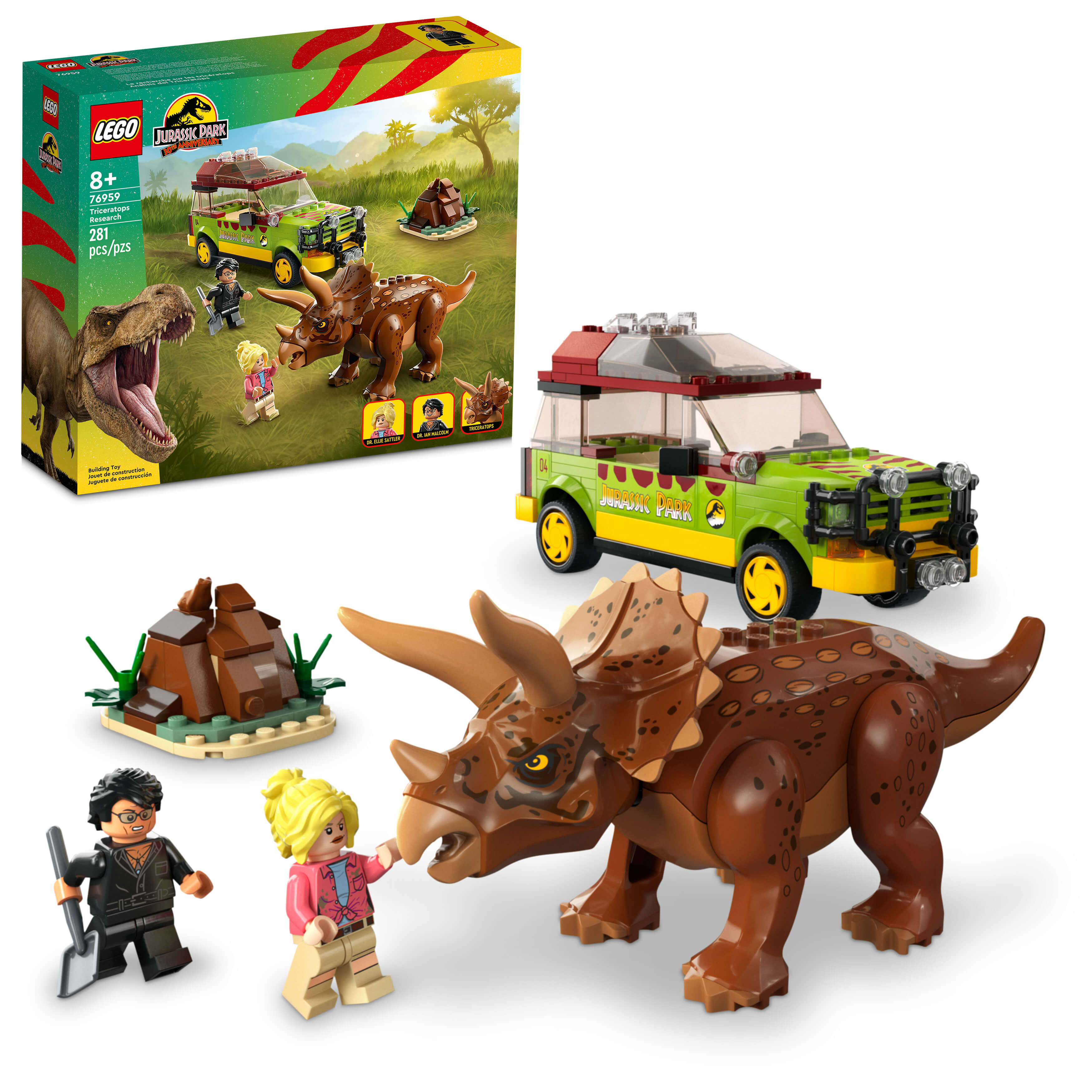 LEGO® Jurassic Park Triceratops Research 76959 Building Toy Set (281 Pieces)