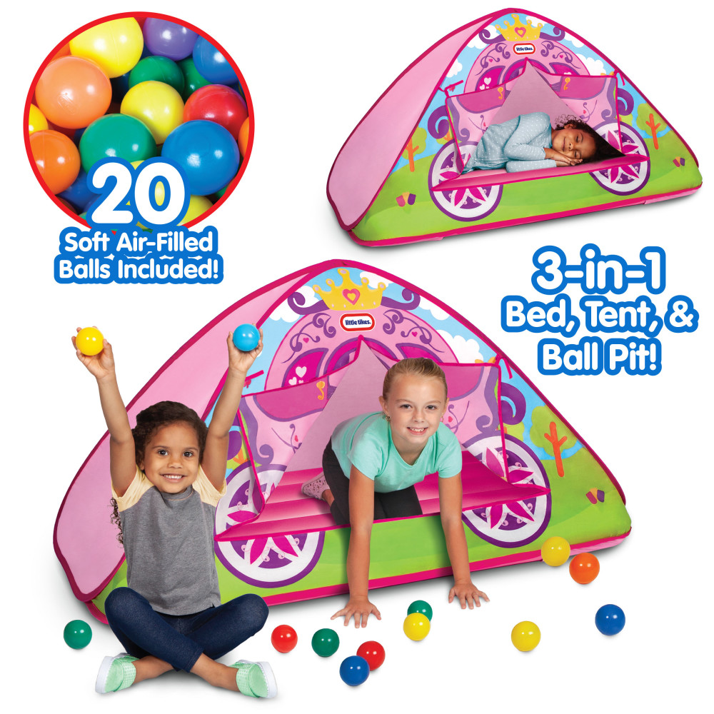 Little Tikes Enchanted Princess Carriage 3-in-1 Bed, Tent, & Ball Pit