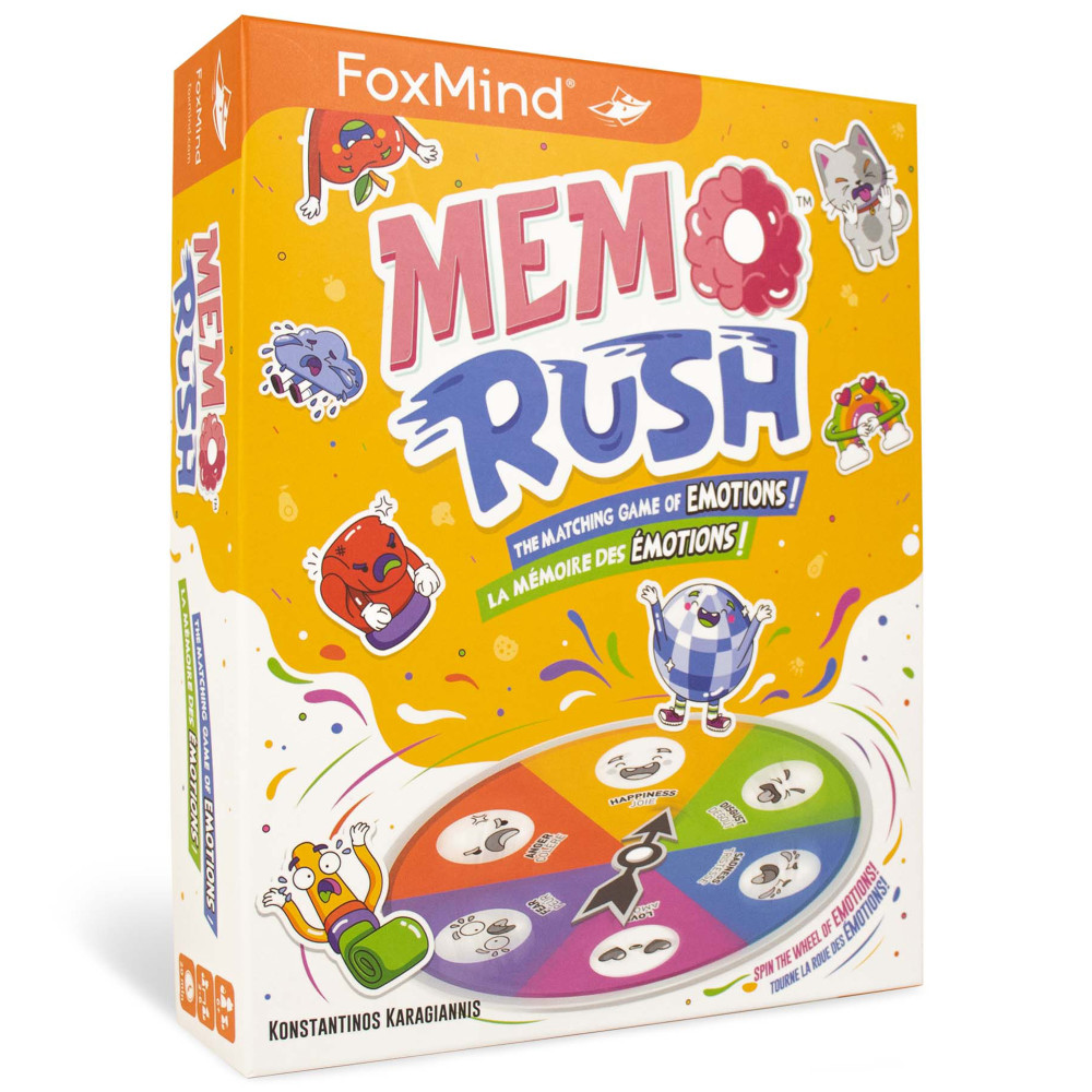 Memo Rush - FoxMind Games, The Matching Memory Game Of Emotions, Kids & Family Game Night, 2-6 Players, 20 Min, Ages 6+