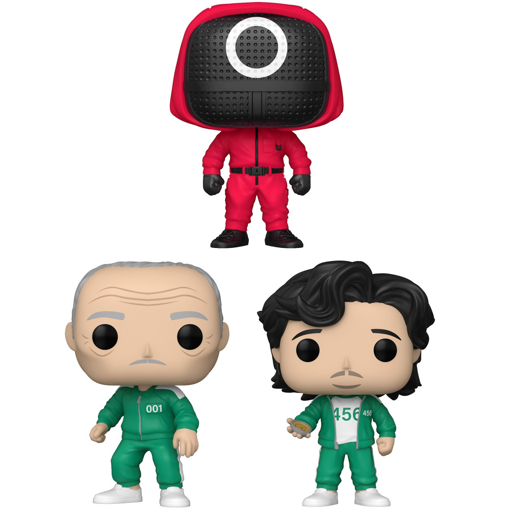 Funko Pop! Television: Squid Game Collectors Set - Netflix 3 Figure Set Includes: Player 456, Player 001, and Masked Worker