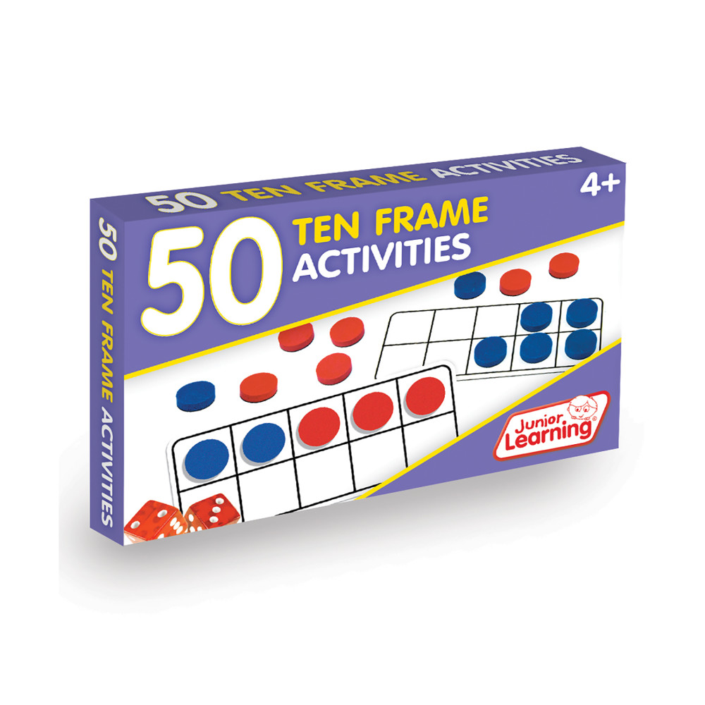 50 Ten Frame Activities Junior Learning for Ages 4-6+ Kindergarten Grade 1 Learning, Math, Numbers Counting, Perfect for Home School, Educational Resources