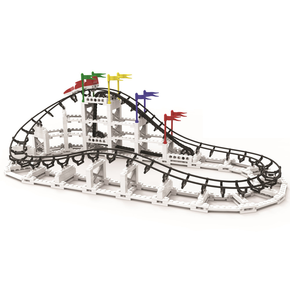 CDX Blocks: Little Dipper - 332 Pcs, Building Brick Set, Gravity Powered Roller Coaster Model, Promotes STEM Learning