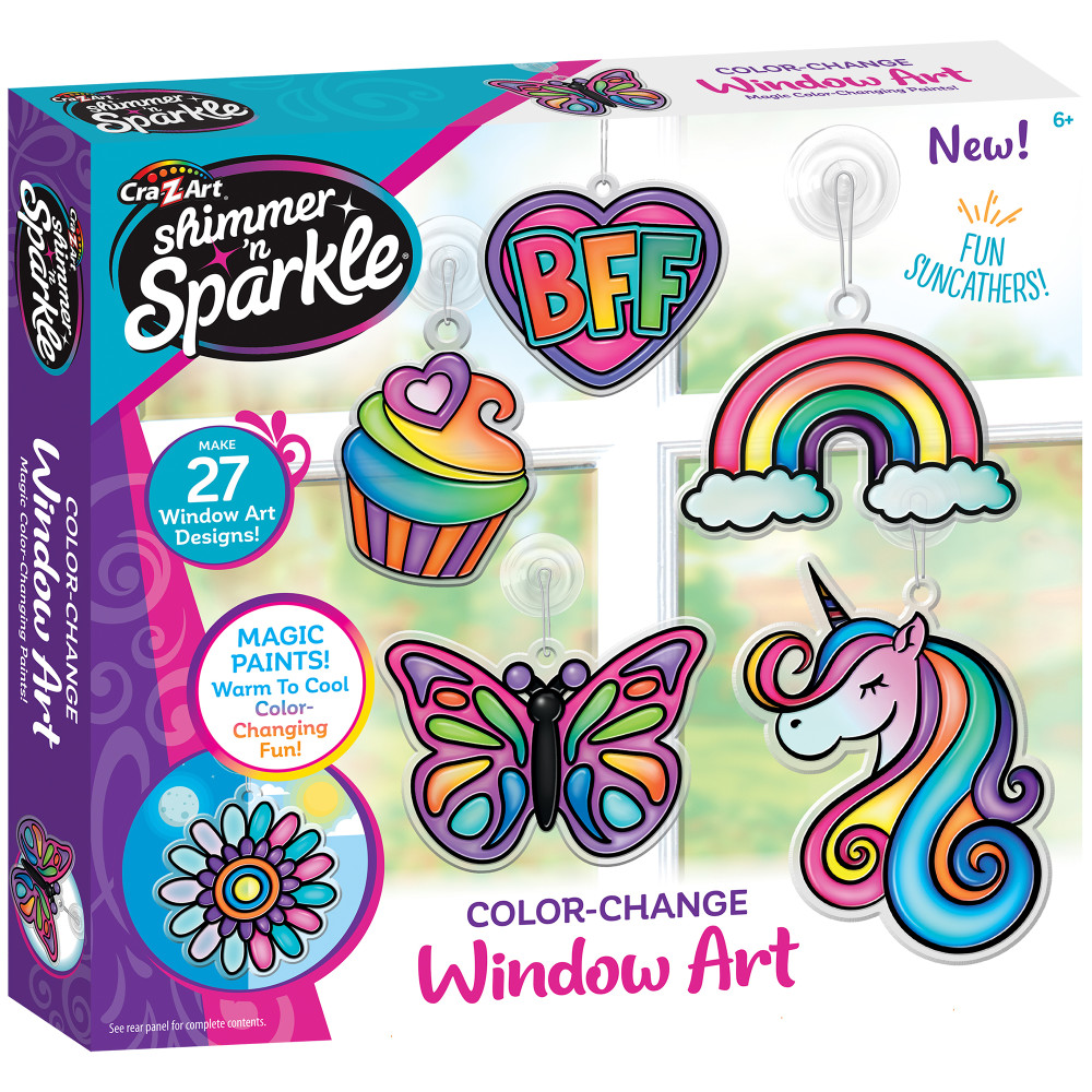 Shimmer 'N Sparkle: Color-Change Window Art - Make 27 Designs, DIY Kit, Warm To Cool Color-Changing Fun, Kids Ages 6+